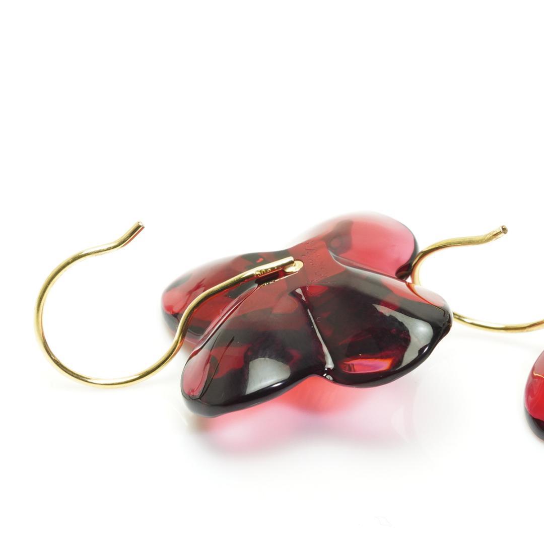 バカラ オルテンシア ピアス K18YG レッド フラワー Baccarat