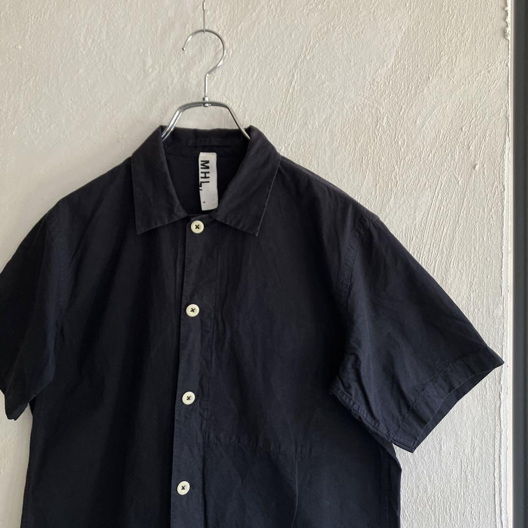 MHL　近年モデル　プルオーバー　バンドカラーシャツ　ボックスシルエット　M～L MHL 近年モデル プルオーバー バンドカラーシャツ ボックス