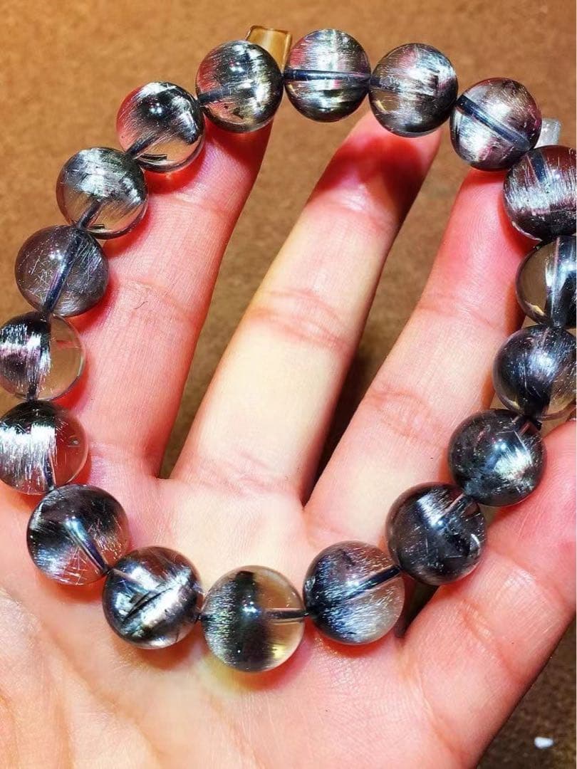 ⭐︎【高級】プラチナタイチンルチルクォー ブレスレット 11.5mm 【PET1916102269】(214360円)