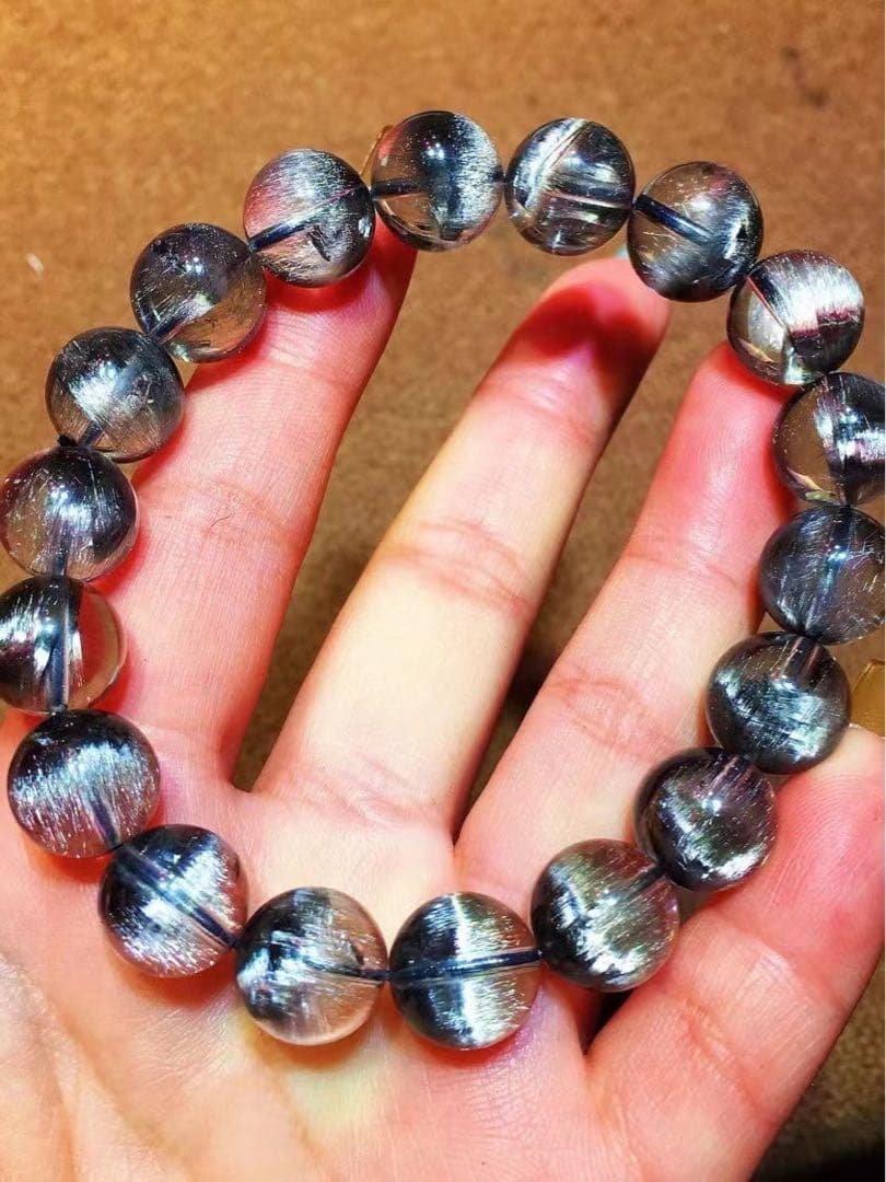 ⭐︎【高級】プラチナタイチンルチルクォーツ ブレスレット 11.5mm