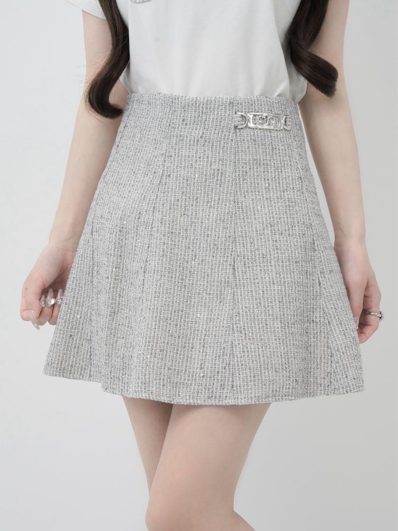 lumignon lumi papillon tweed skirt【グレー】