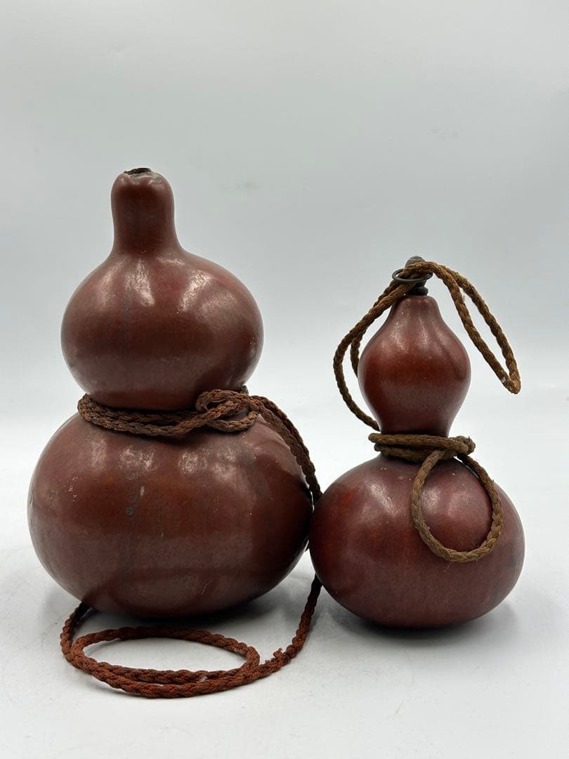 ひょうたん 瓢箪 2 個 根付 古美術 煎茶道具 時代物やや傷や汚れあり