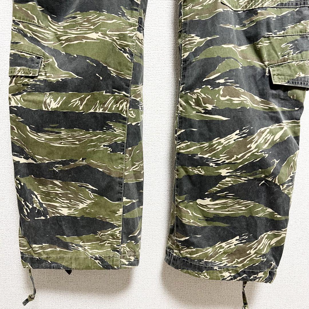 00’s stussy タイガーカモ マルチポケットミリタリーカーゴパンツ