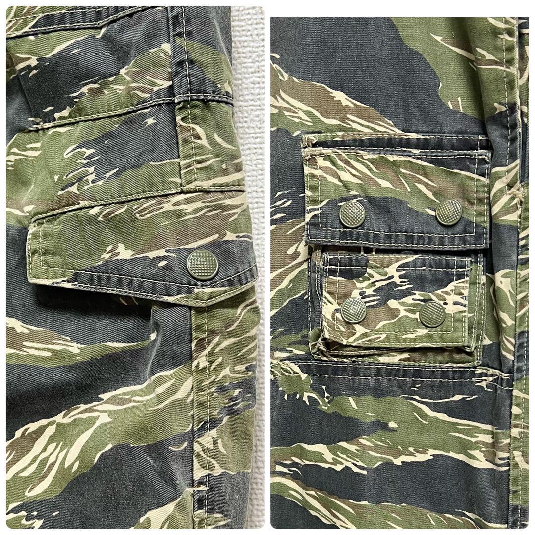 00’s stussy タイガーカモ マルチポケットミリタリーカーゴパンツ