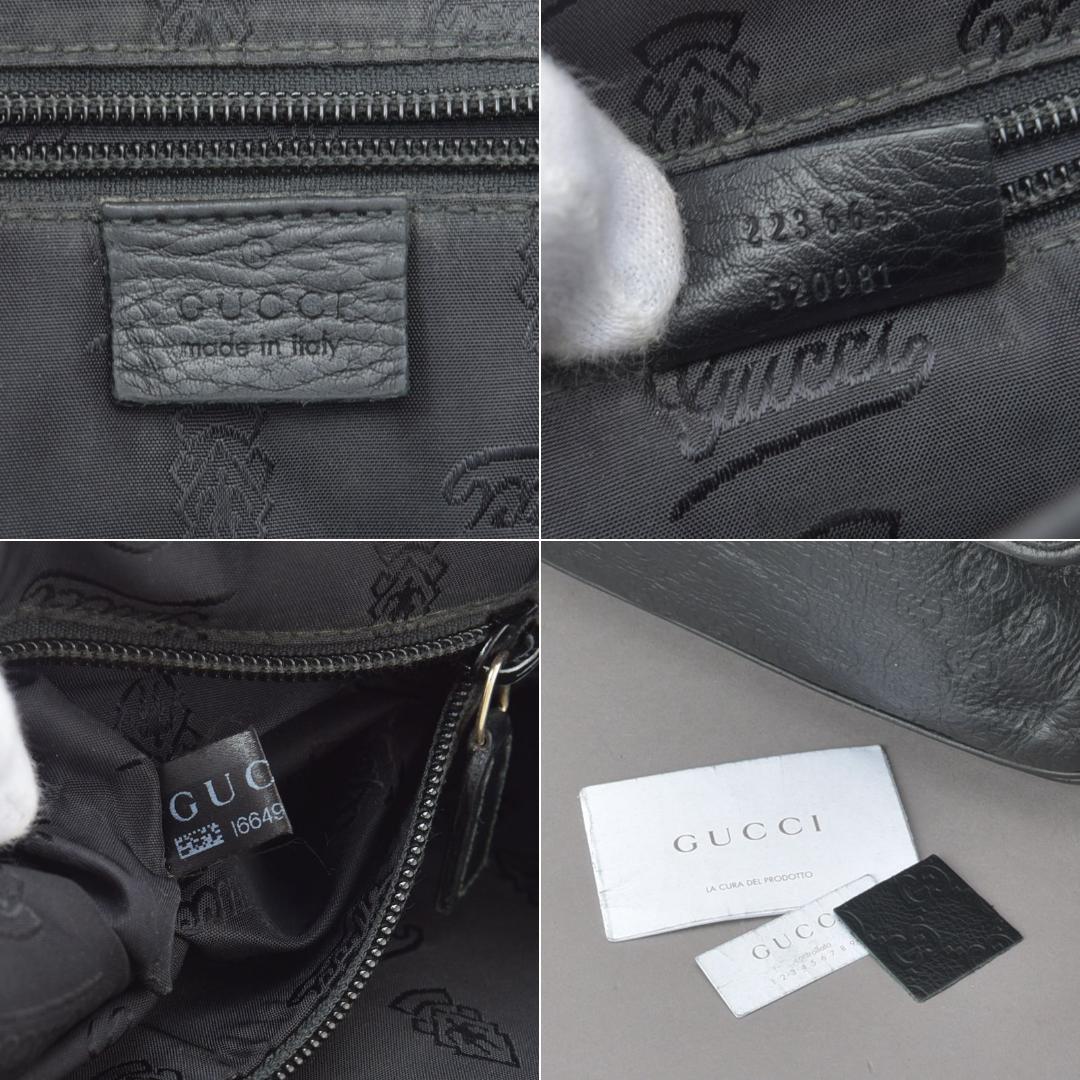 GUCCI◇グッチ GG柄 メッセンジャーバッグ グッチシマ レザー ブラック 画像10