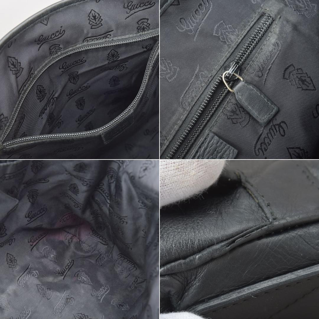 GUCCI◇グッチ GG柄 メッセンジャーバッグ グッチシマ レザー ブラック 画像9