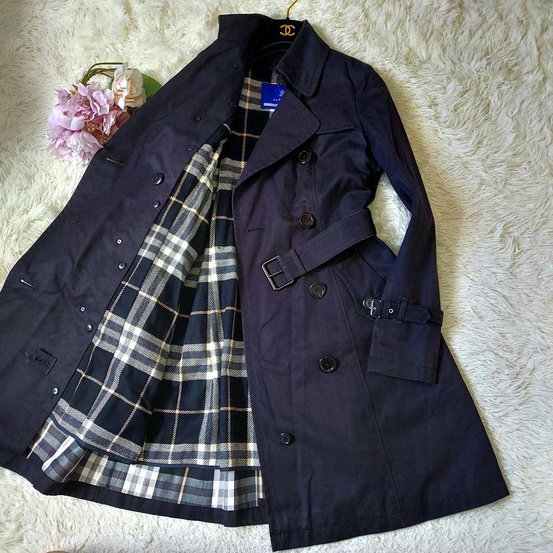美品 バーバリー トレンチコート サイズM ライナー ノバチェック ブラック 画像2