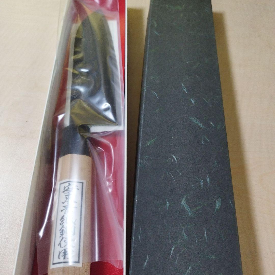 青紙鋼 三徳包丁 木製ハンドル 化粧箱入り