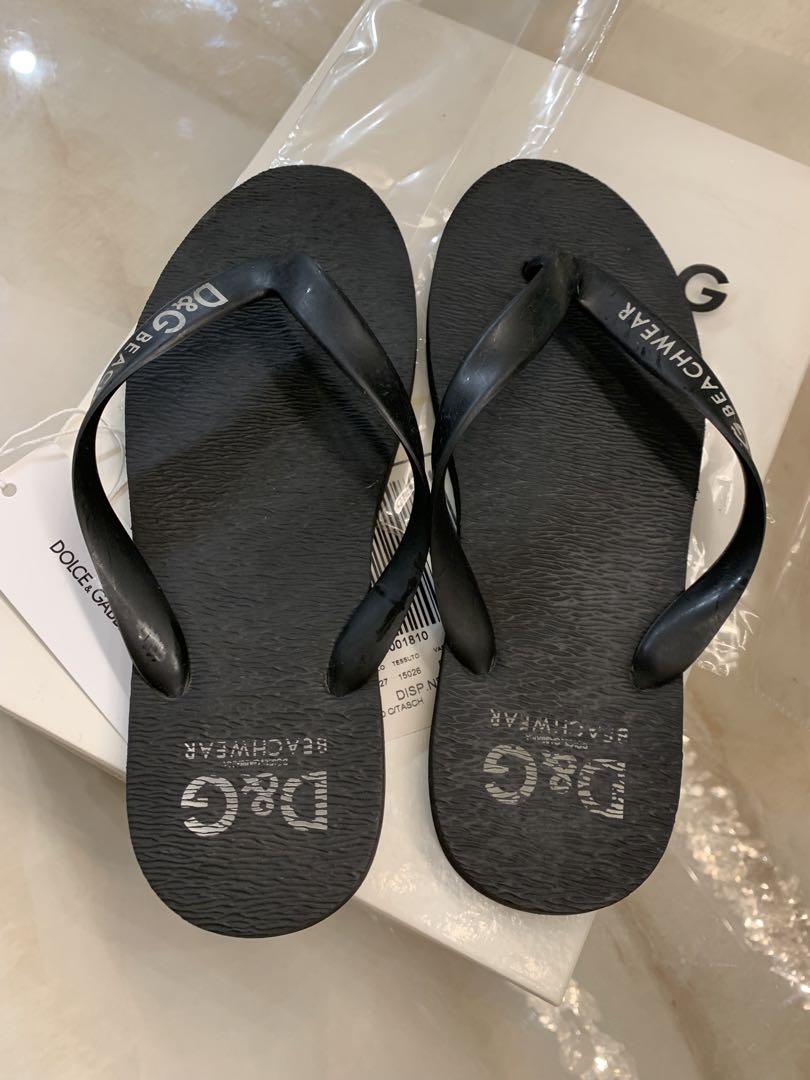 DOLCE&GABBANA ドルチェ&ガッバーナ 鼻緒　レザーサンダル  ロゴ入