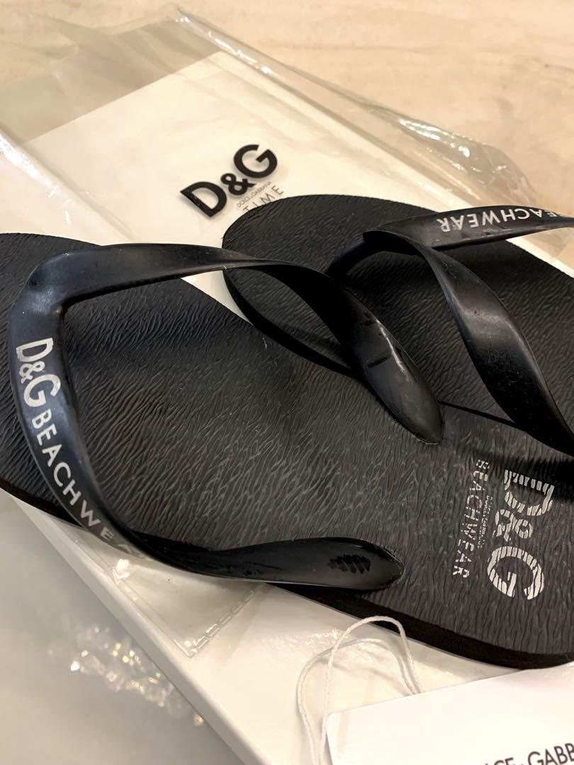 DOLCE&GABBANA ドルチェ&ガッバーナ 鼻緒　レザーサンダル  ロゴ入