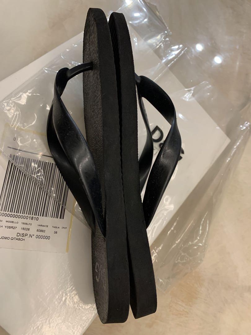 DOLCE&GABBANA ドルチェ&ガッバーナ 鼻緒　レザーサンダル  ロゴ入