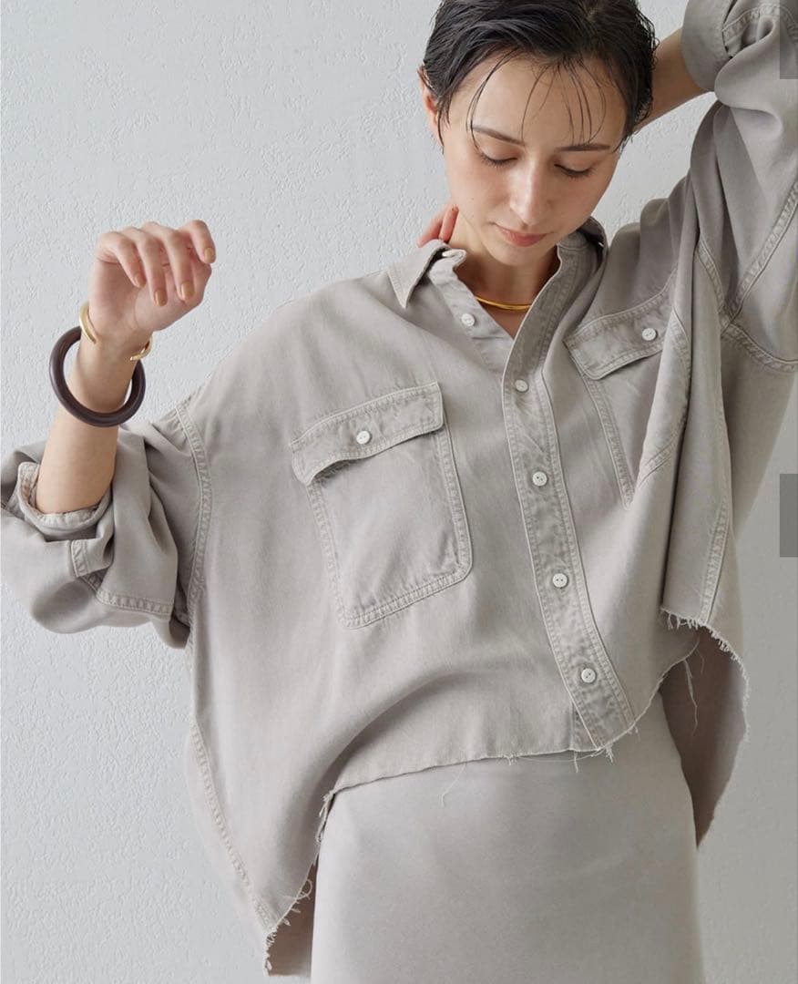 ウィムガゼット テンセル™繊維使用シャツ ベージュ 美品