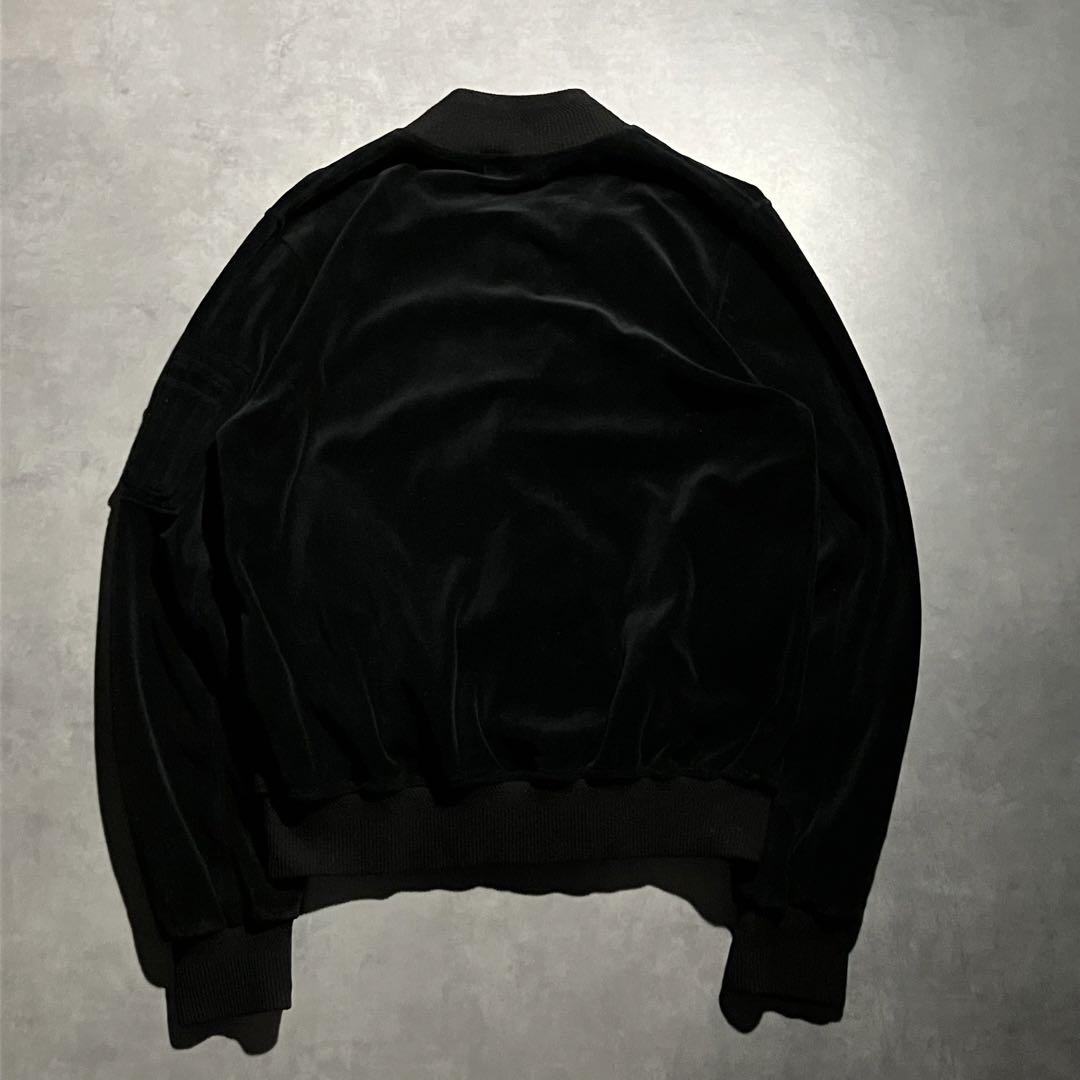 00s normcore velour jersey bomber jacket
