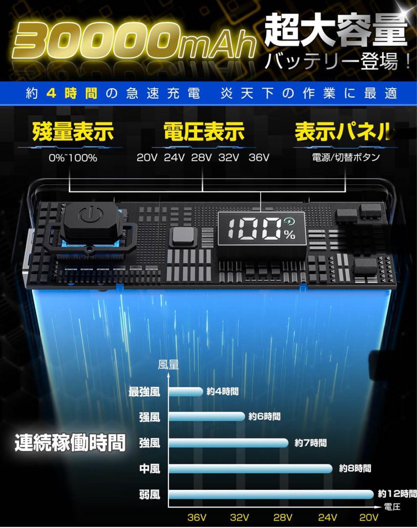 空調作業服ファンバッテリーセット　熱中症対策, 手持ち扇風機のブレゼント