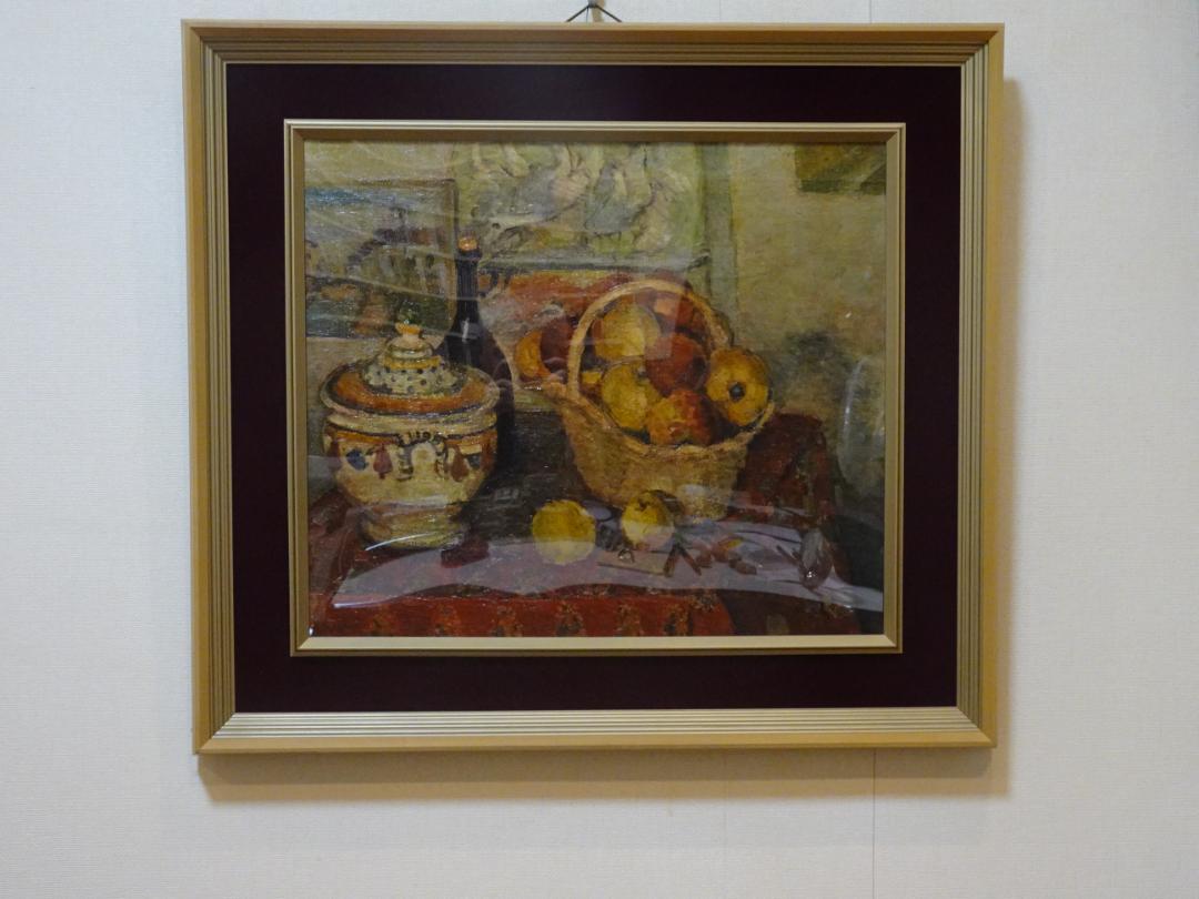 静物画 果物と陶器の絵画(複製）