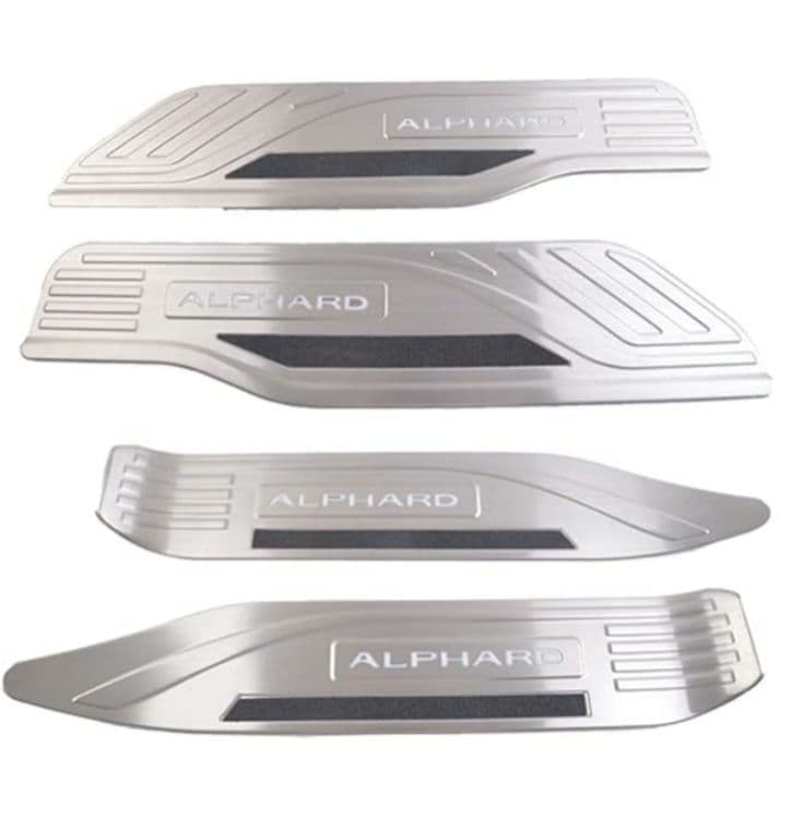 アルファード30系 ステンレススカッフプレートLED4枚