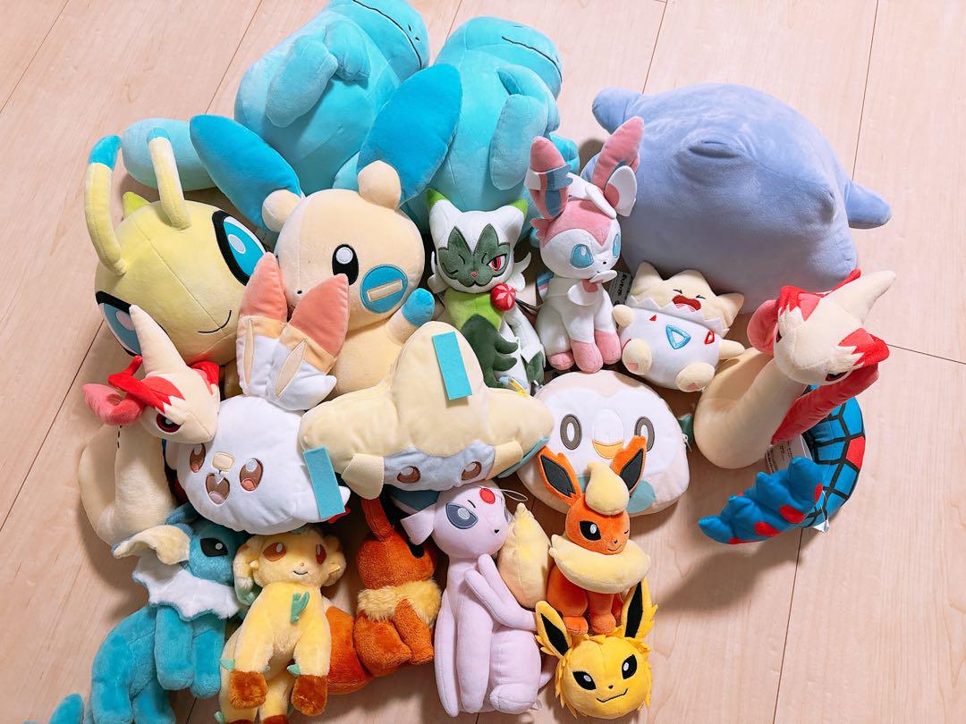 ポケモン ぬいぐるみ　19個　まとめ売り　ポーチ　ブイズ　ニンフィア　リーフィア