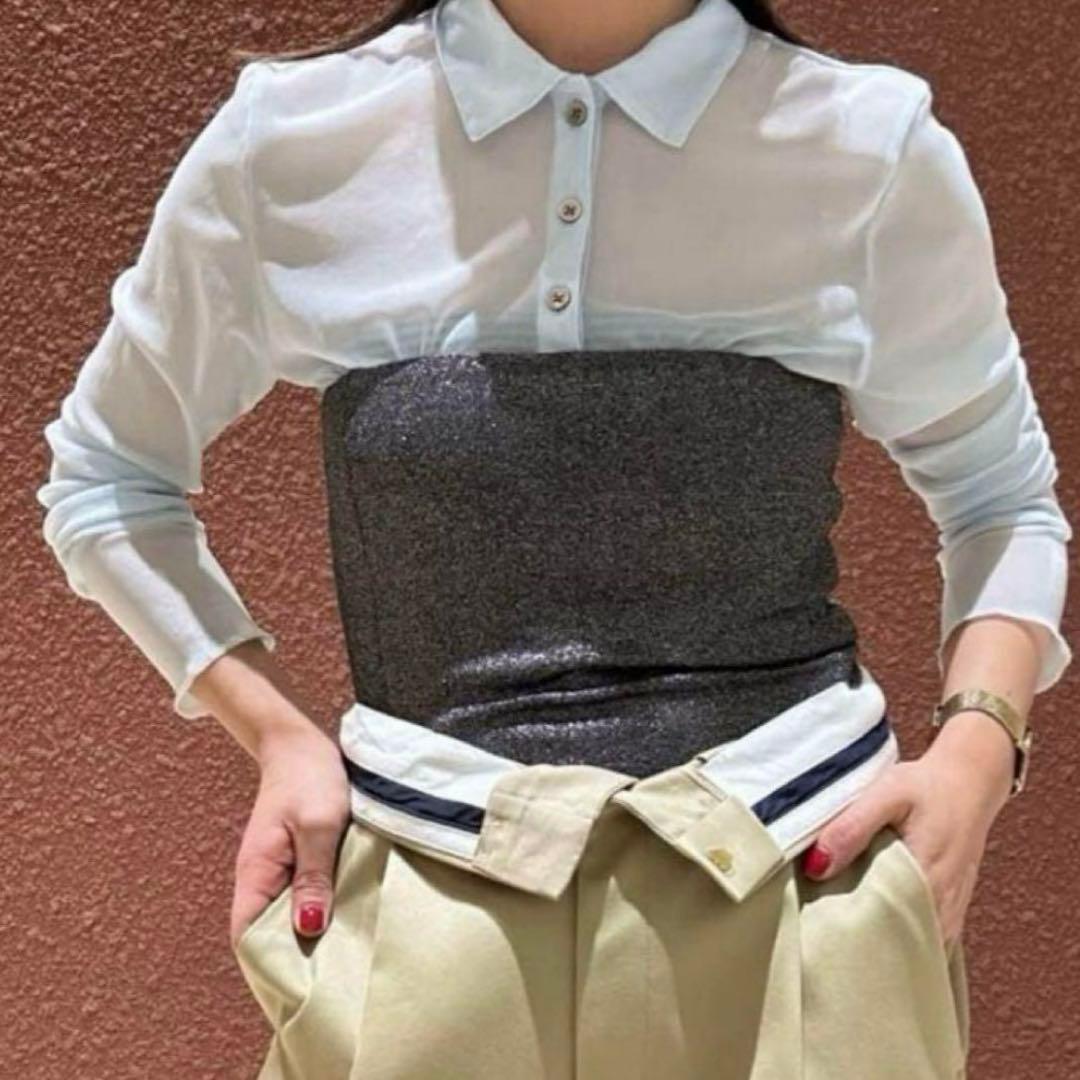 ６(ROKU)ナイロン チュール シャツ プルオーバー