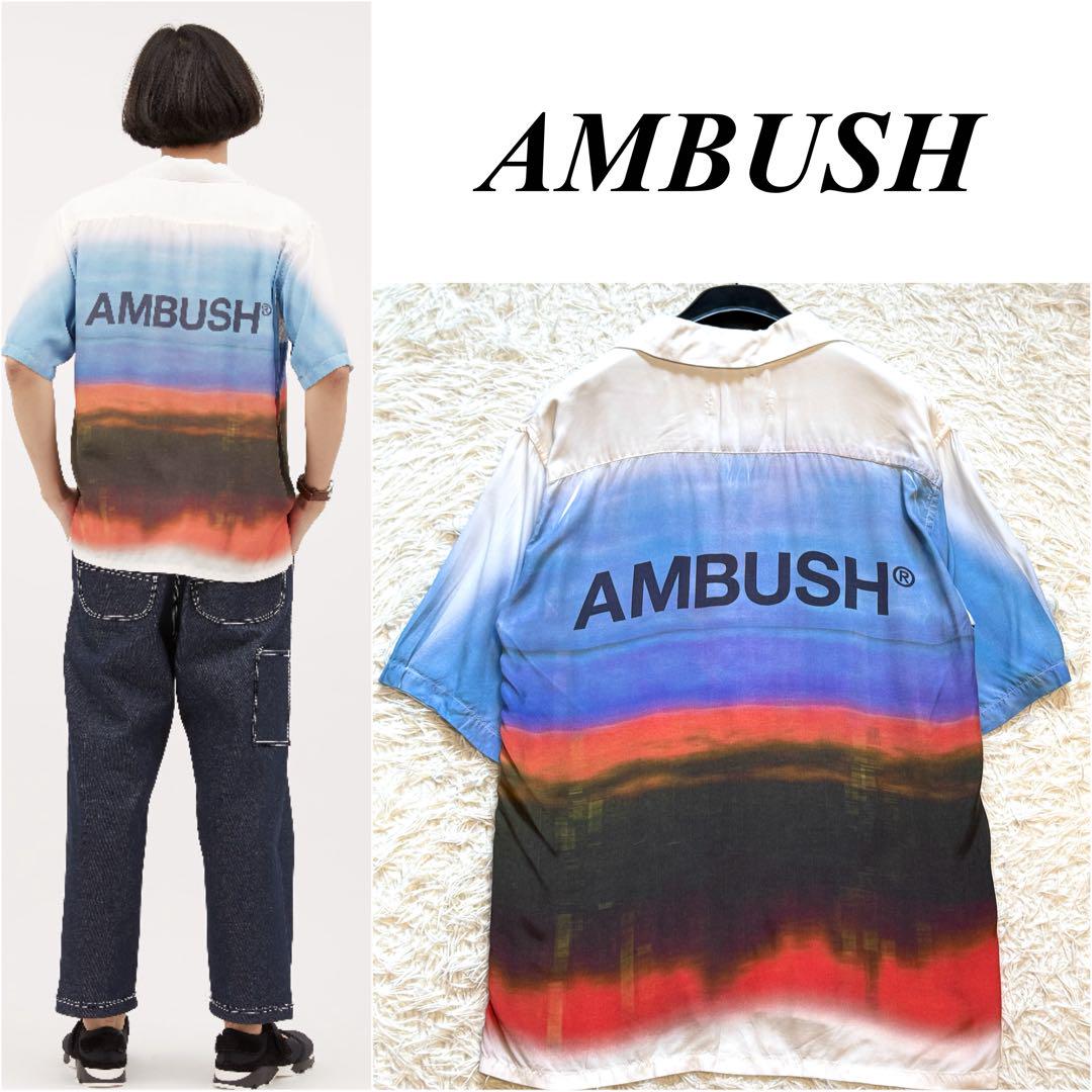 BTS RM着用モデル AMBUSH 半袖 シャツ 総柄 ロゴ 1 メンズ 山P