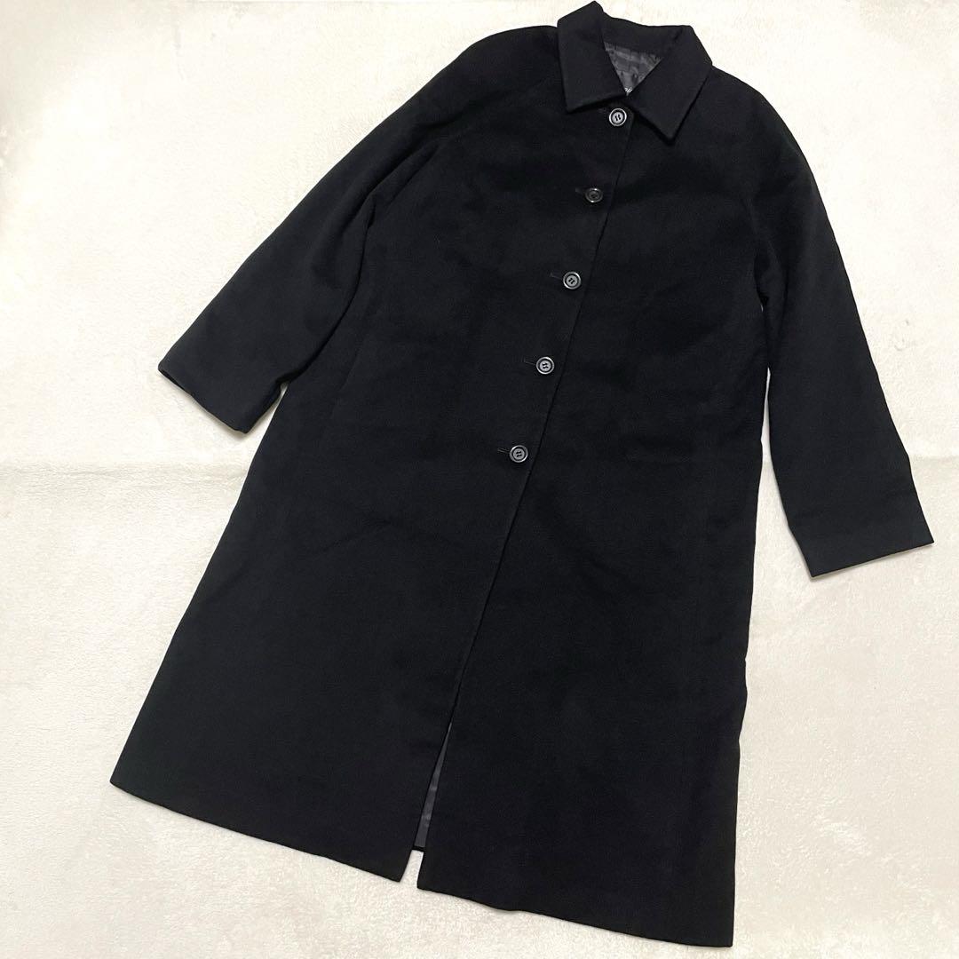 893 高級極美品 ピエールバルマン ロングコート 11号 カシミヤ100% 黒 awardsandwinners.com
