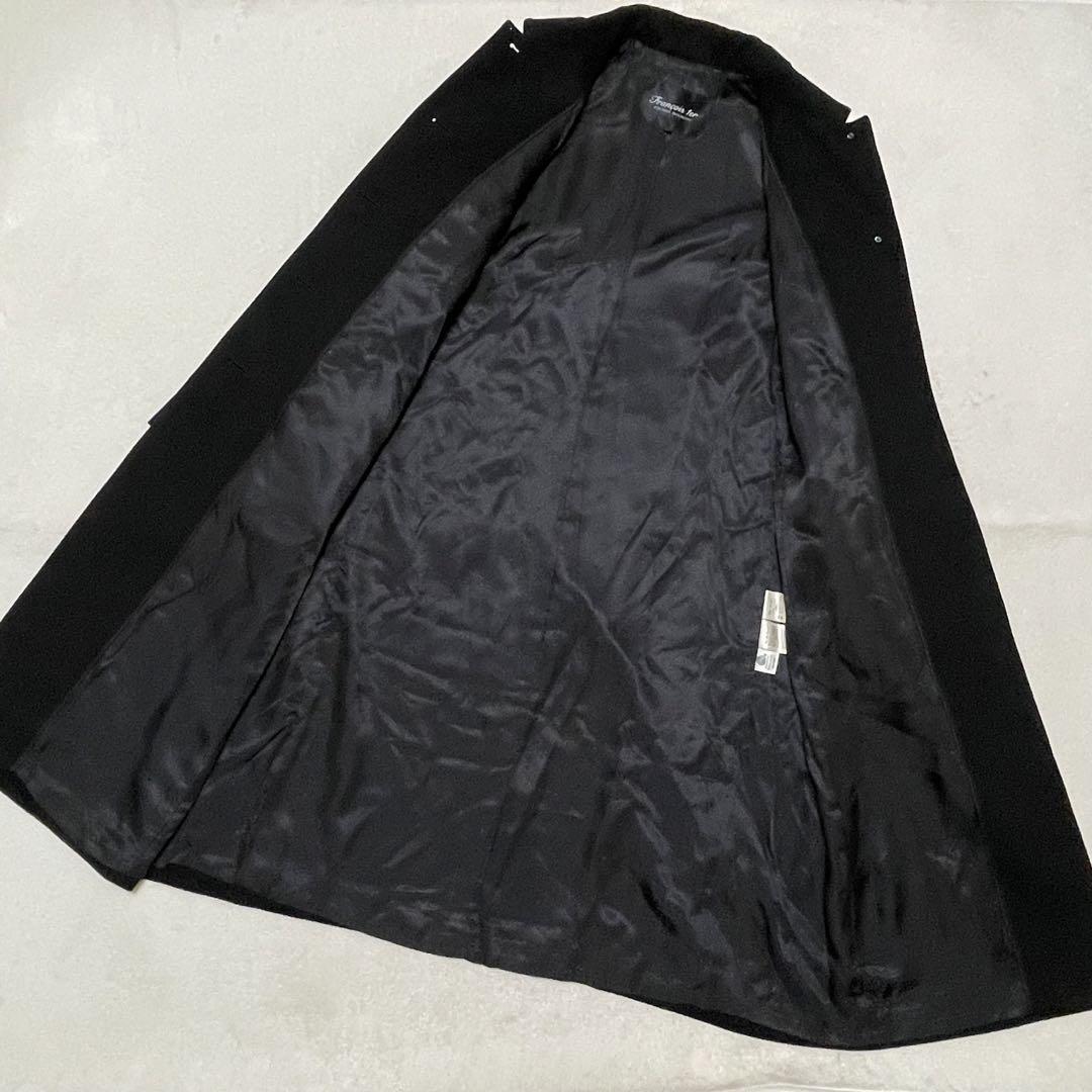 893 高級極美品 ピエールバルマン ロングコート 11号 カシミヤ100% 黒 awardsandwinners.com