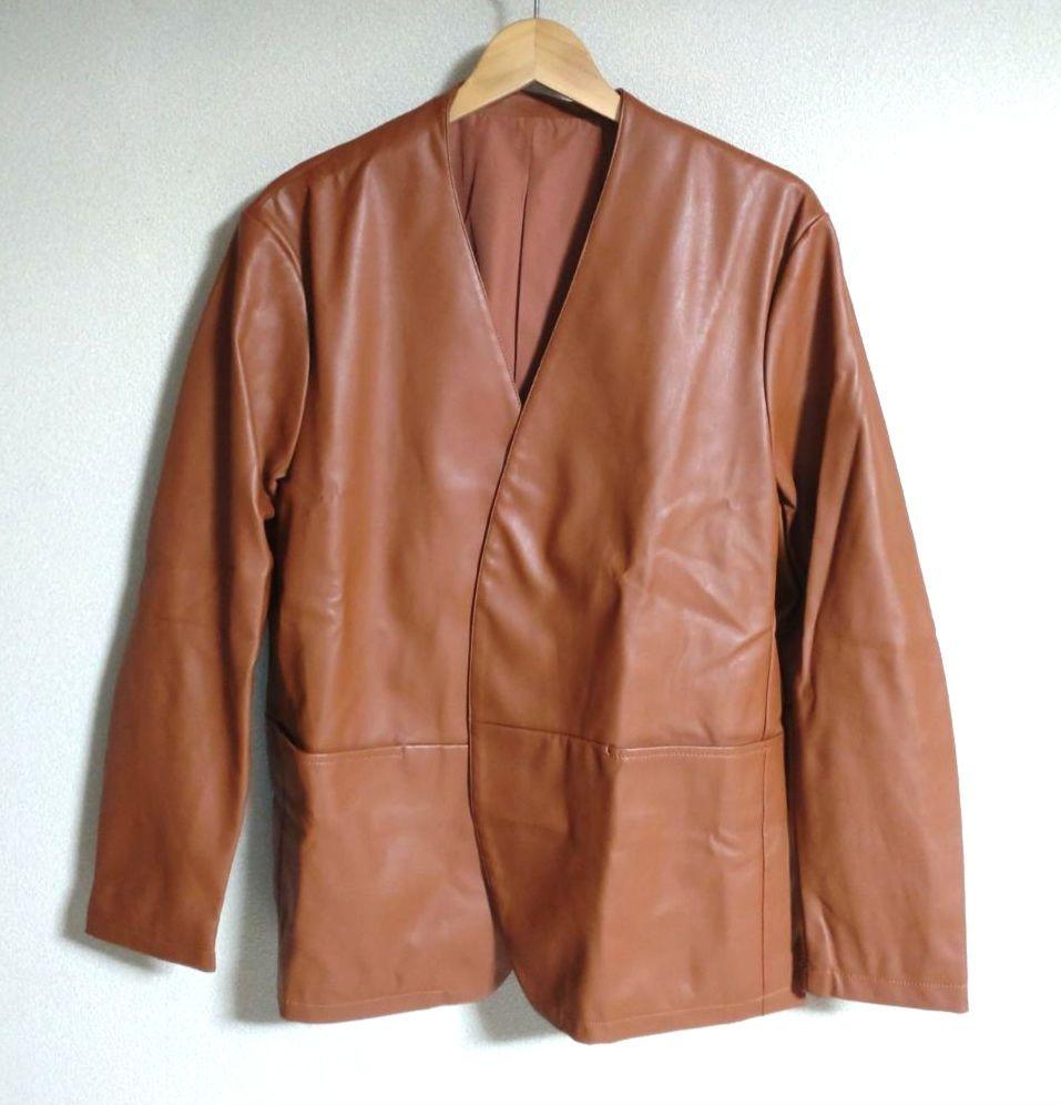 【新品タグ付】タケオキクチ　メンズ　レザージャケット　ブラウン　M