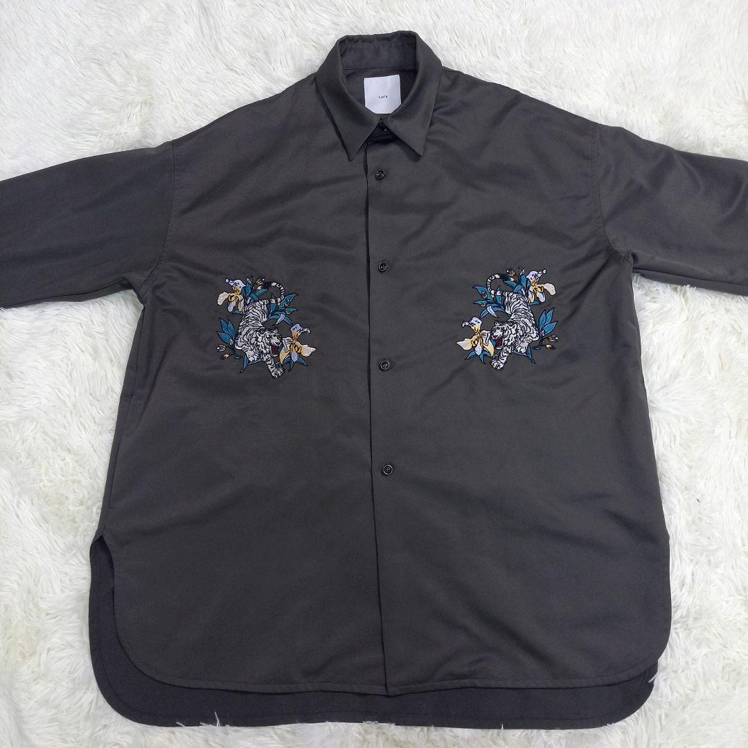 【極美品】Lui's 刺繍シャツブルゾン スカシャツ ビッグシルエット グレー