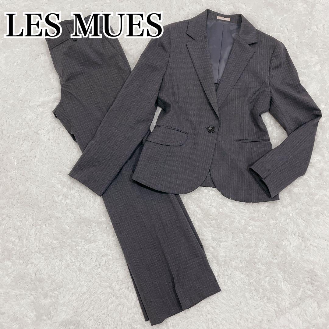 LES MUES 青木 アオキ サマースーツ ストライプ グレー ストレッチML