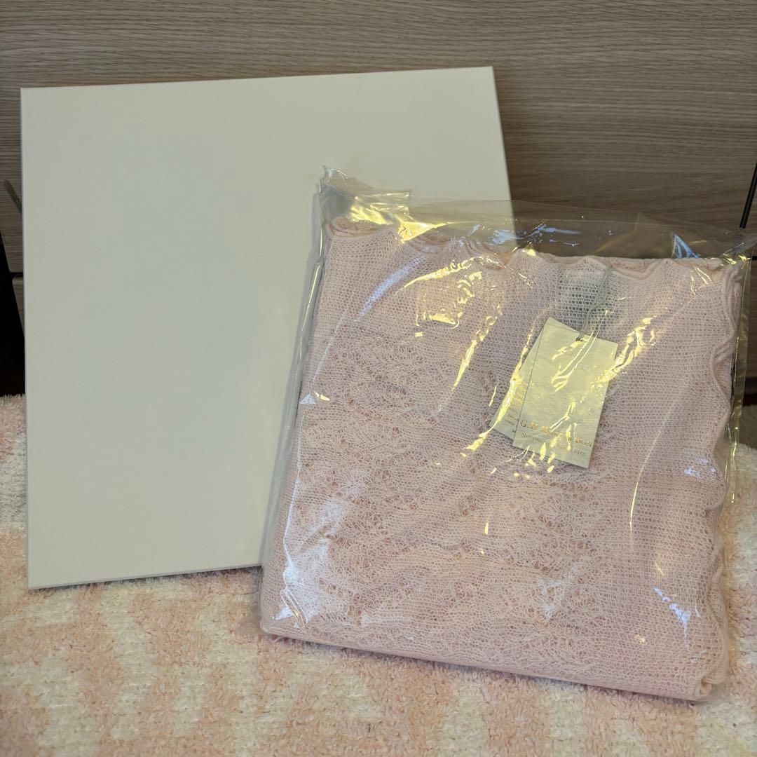 新品未使用G.H.HURT&SON ソフトレースショール　ピンク　ベビーおくるみ