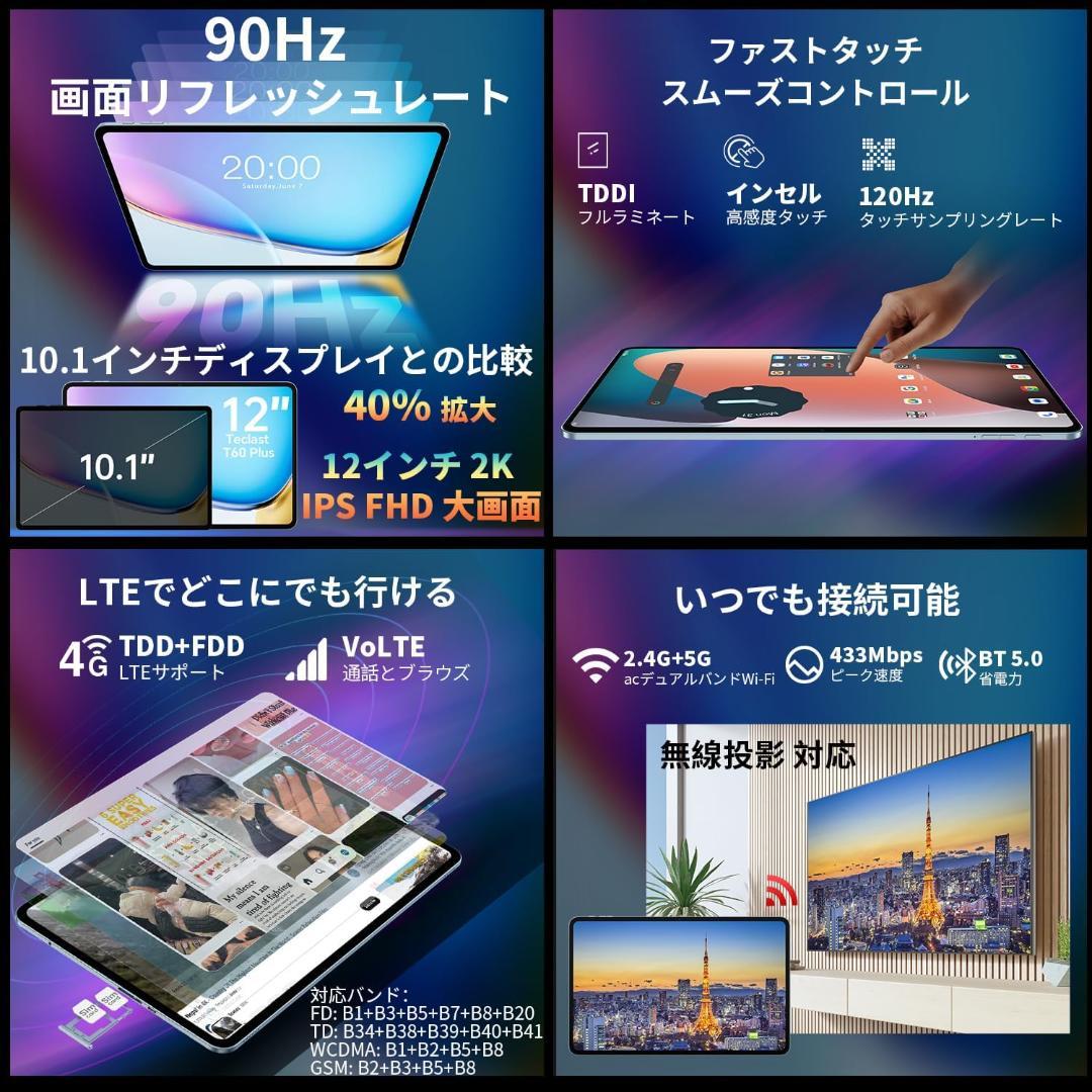 新品未使用】T60 Plus 12インチタブレット 16GB+128GB 2K - メルカリ