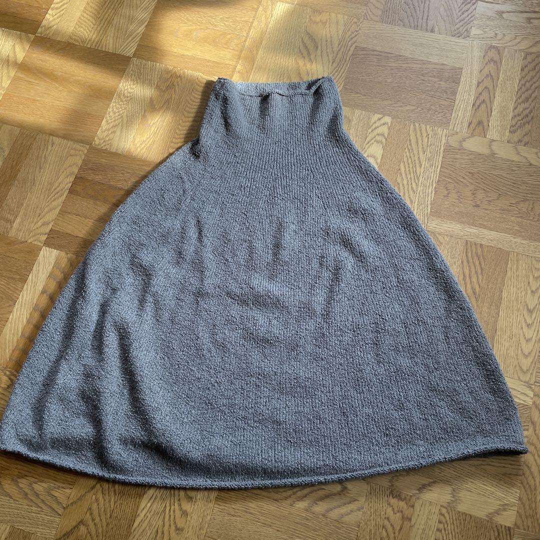 【美品】evam eva vie コットンニット　スヌード　生成 evam eva エヴァムエヴァ コットン リネン コイルヤーン ニット