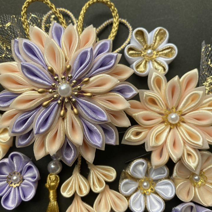 新作 つまみ細工 ふんわり髪飾り 薄紫クリーム 15点セット - メルカリ 新作 つまみ細工 ふんわり髪飾り 薄紫クリーム 15点セット - メルカリ