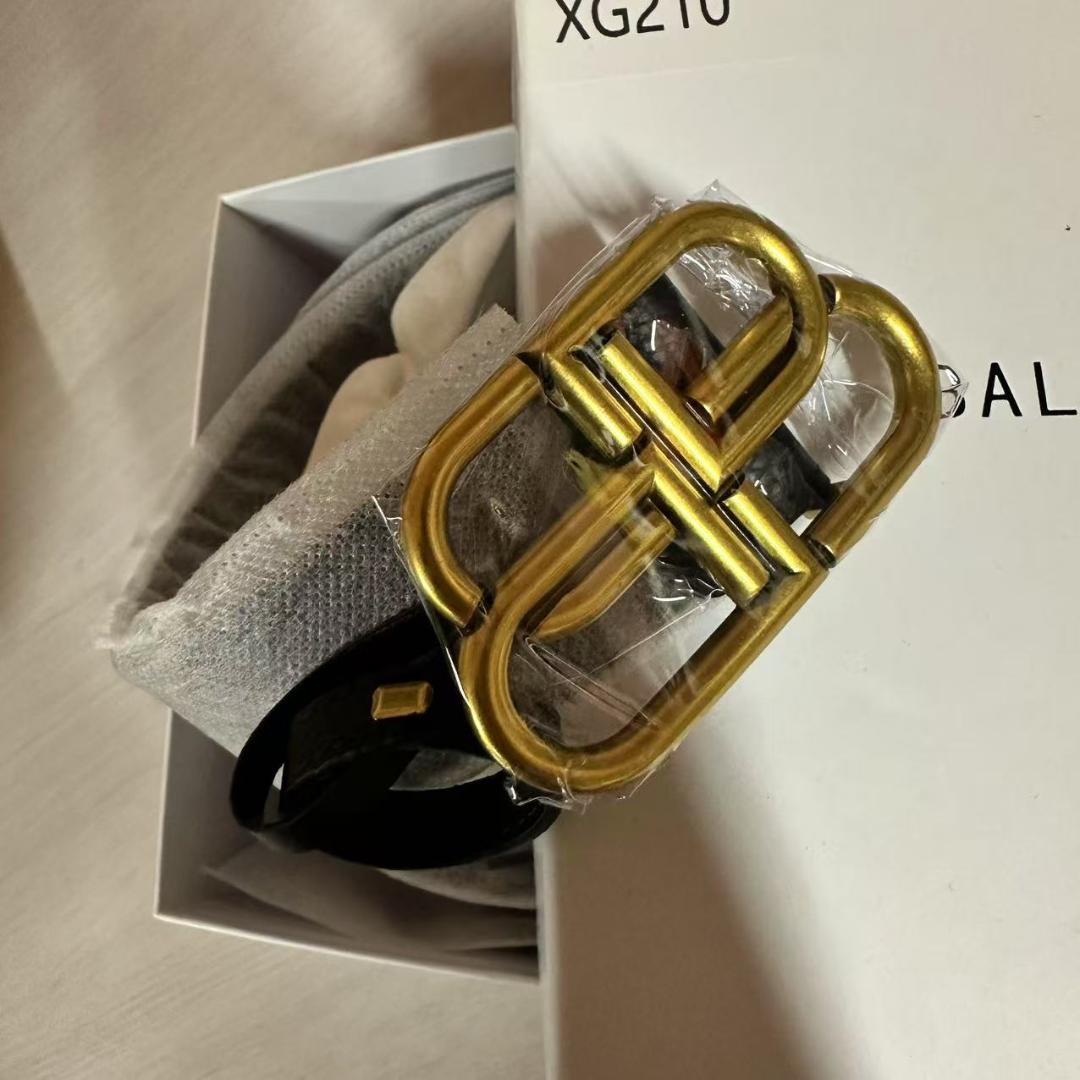 美品 BALENCIAGA バレンシアガ BBロゴ レザーベルト メンズ