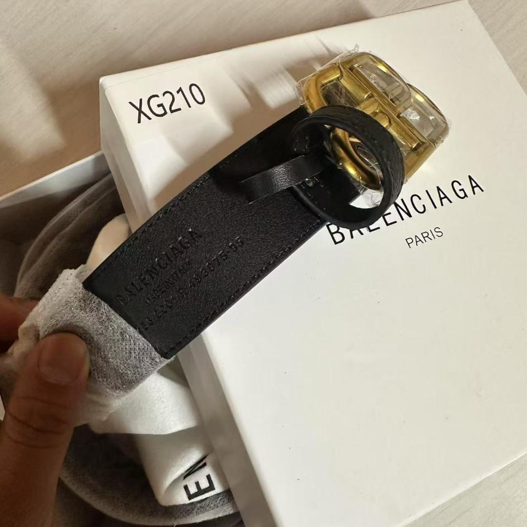 美品 BALENCIAGA バレンシアガ BBロゴ レザーベルト メンズ