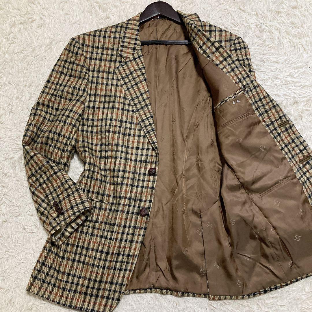 ダックス テーラードジャケット AB7 2XL ビジネス 総柄 カシミヤ ラム