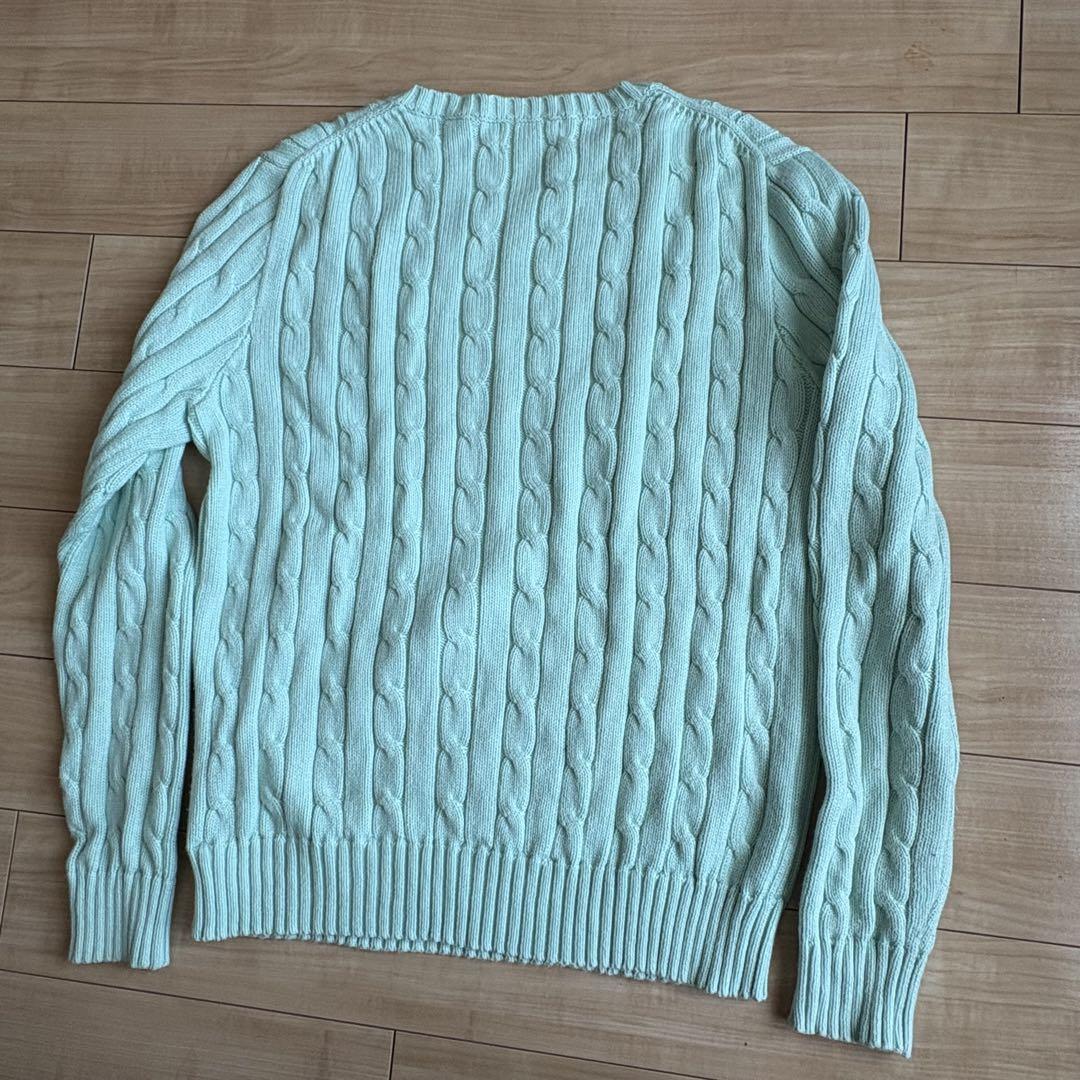 希少サイズカラー 現行ポロラルフローレン ケーブル ニット ミントグリーンXXL 美品 ポロ ラルフローレン ケーブルニット セーター M ミント