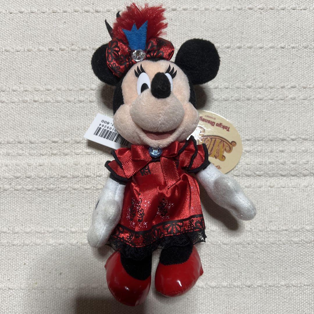 新品タグ付き 東京ディズニー ミニー ぬいぐるみバッジ ミニー ぬいぐるみバッジ ディズニーランド ディズニーシー タグ