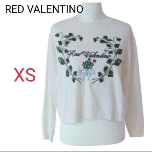 【美品】RED VALENTINO 刺繍ニット XS カシミヤ混 上品 きれいめ 11,900円