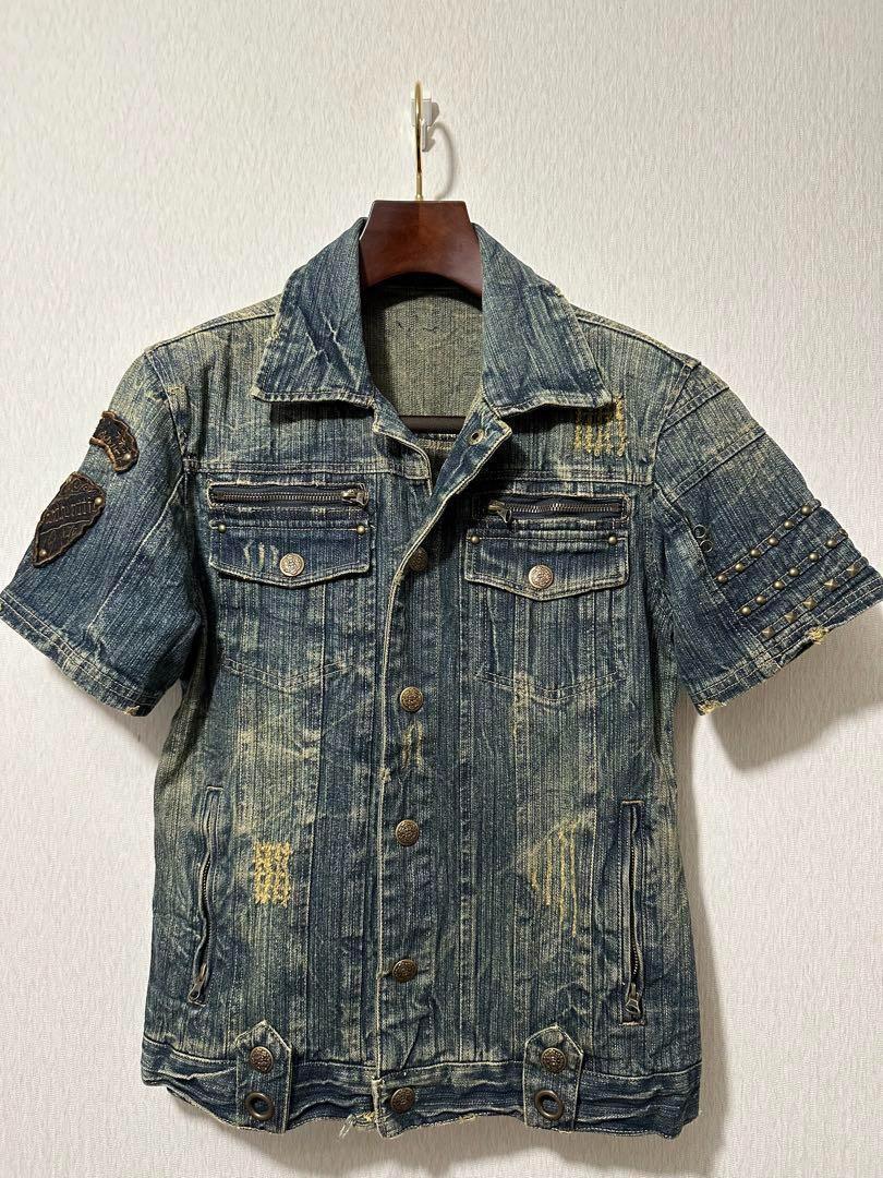 トップス Y2K 00s Damage Denim Shirt Jacket