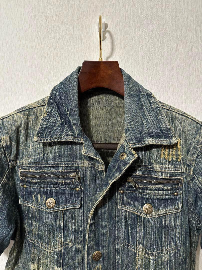 トップス Y2K 00s Damage Denim Shirt Jacket