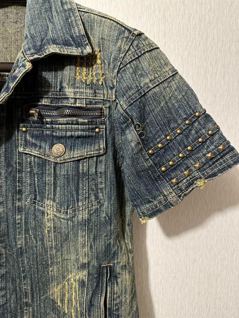 トップス Y2K 00s Damage Denim Shirt Jacket