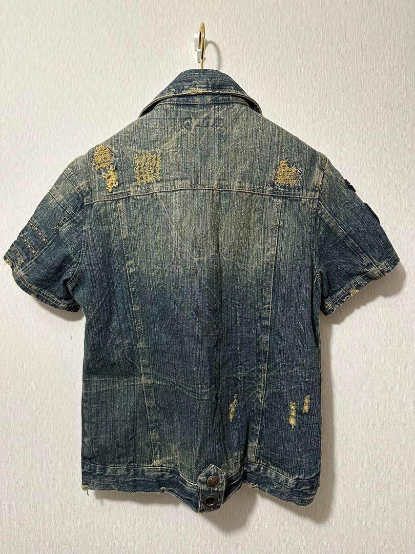 トップス Y2K 00s Damage Denim Shirt Jacket