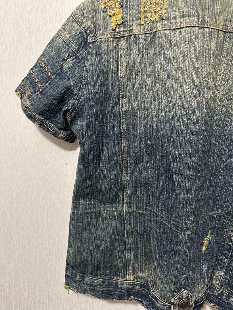 トップス Y2K 00s Damage Denim Shirt Jacket