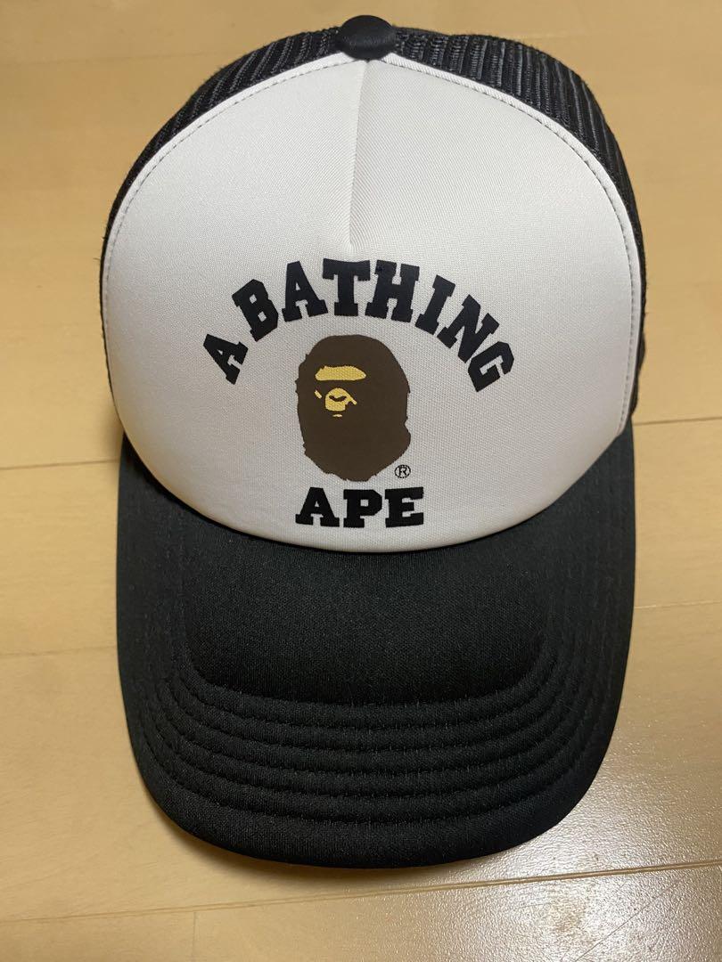A BATHING APE トラッカーキャップ ホワイト/ブラック