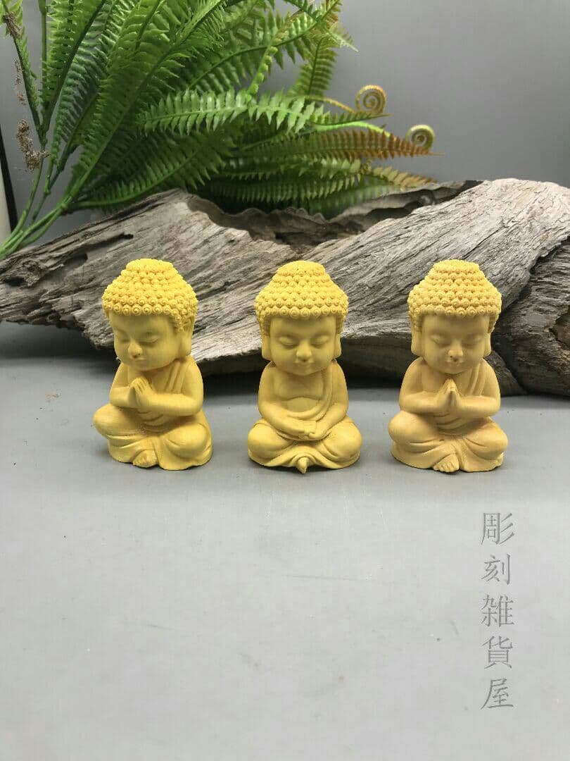 3点同出 仏像坐像  極上品 置物 収蔵品 木工細工 彫刻工芸品r