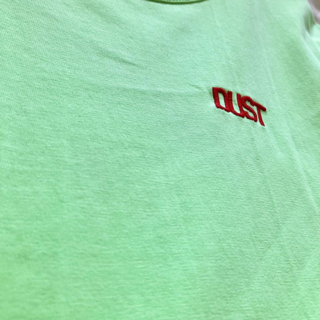 【美品】DUST ダスト ロンT ロングTシャツ 長袖 蛍光 XL 英字ロゴ刺繍 美品】DUST ダスト ロンT ロングTシャツ 長袖 蛍光 XL 英字ロゴ