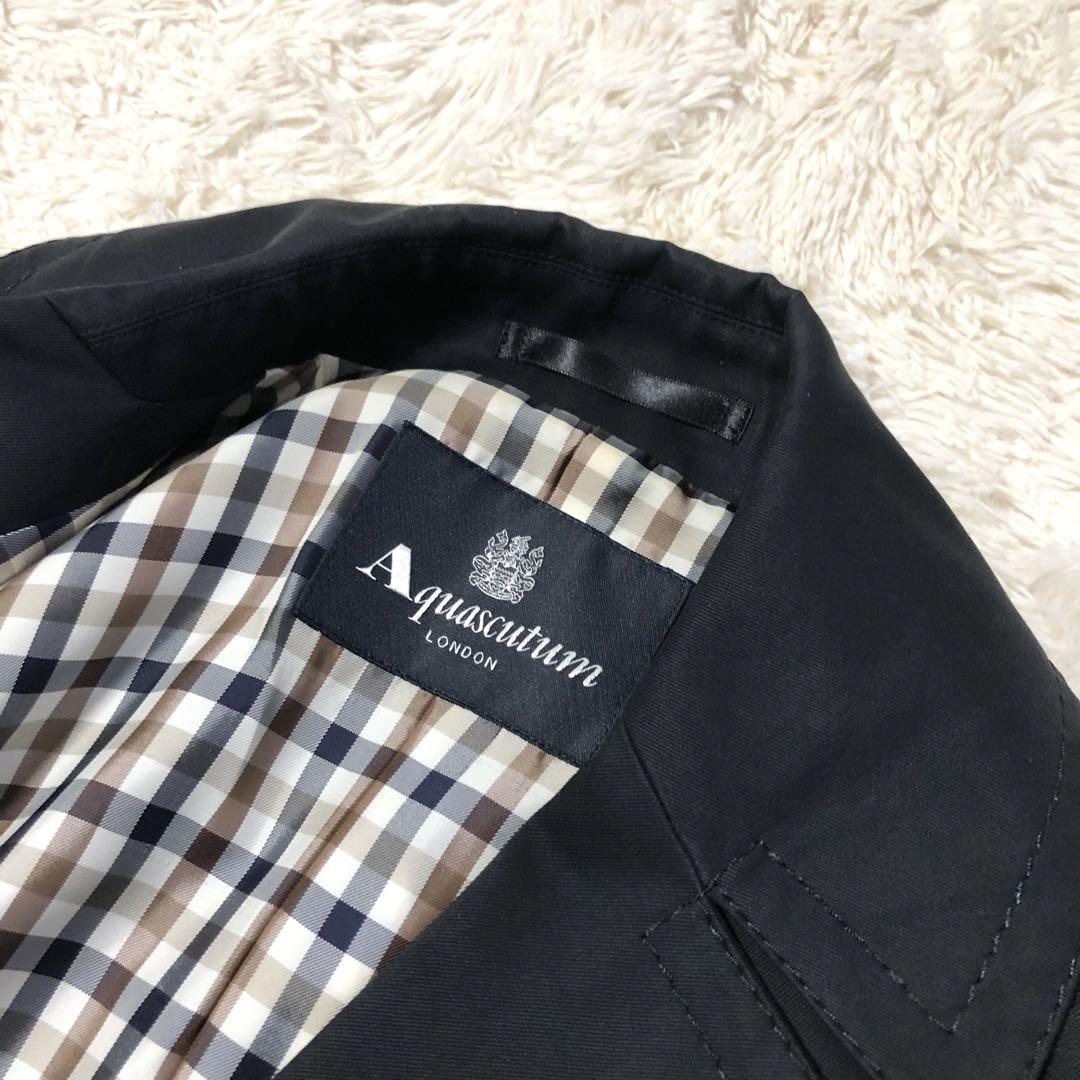 美品✨Aquascutum ステンカラーコート クラブチェック ベルト付き