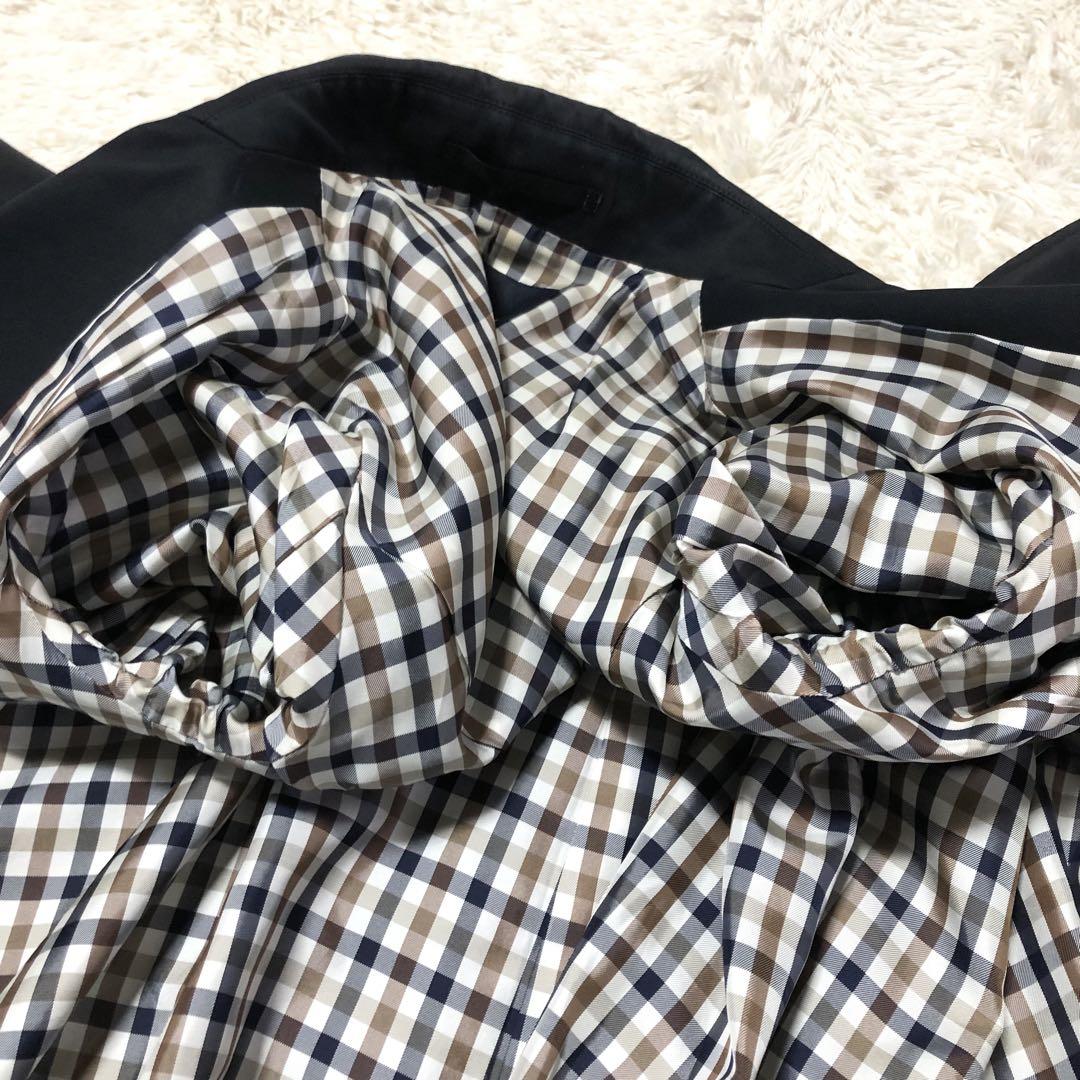 美品✨Aquascutum ステンカラーコート クラブチェック ベルト付き