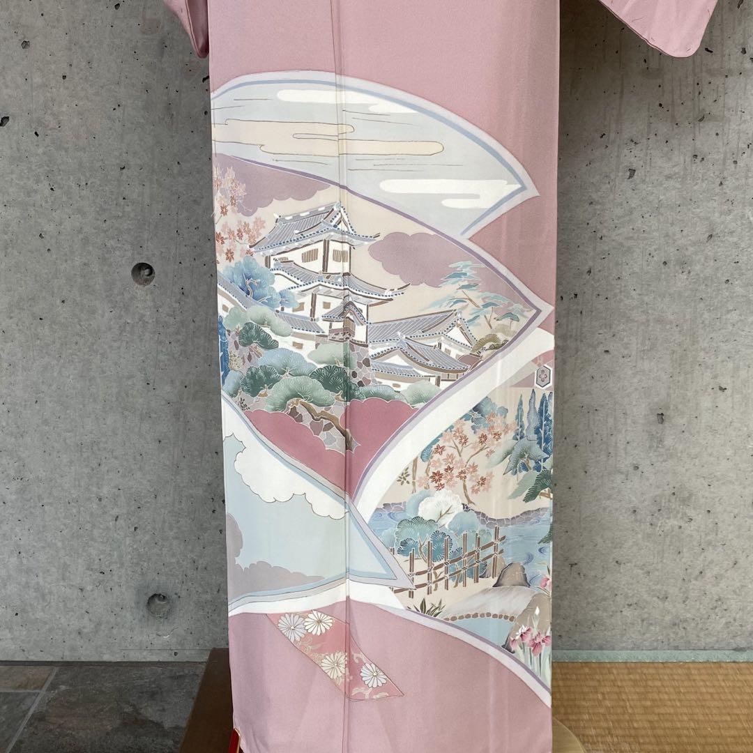「新商品」に関するプレスリリース 落款 色留袖 着物+帯】正絹 三つ紋（五三桐紋） 袷 ピンク 着物・浴衣