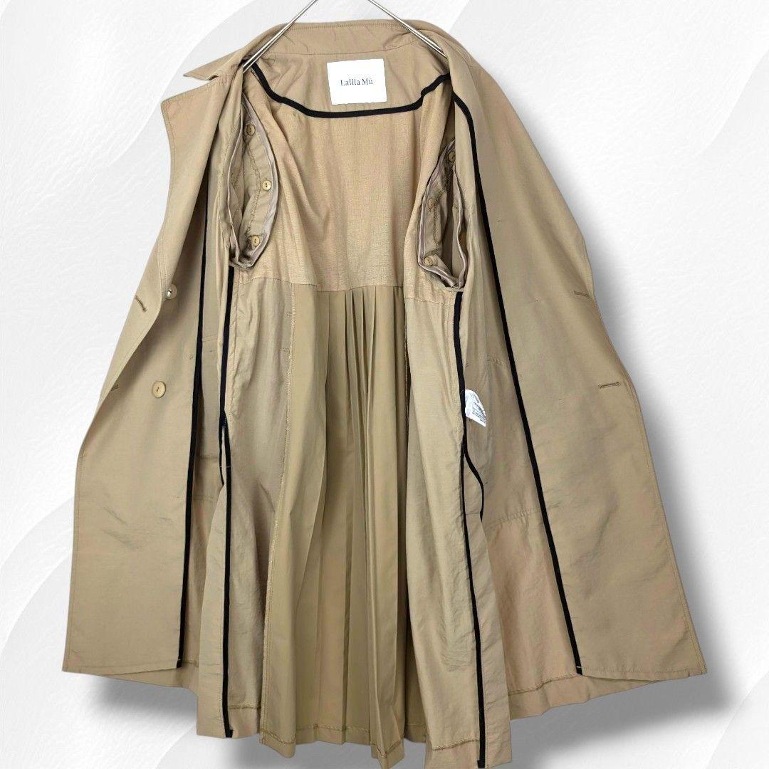 24aw ラリアムー 2way トレンチコート バックプリーツ ロングコートM GULLKHAN_COM